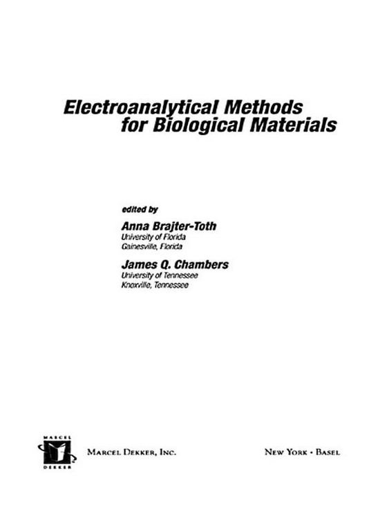 Produktbild: Electroanalytical Methods Of Biological Materials