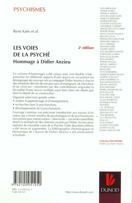 Produktbild: Les voies de la psych&eacute; - Hommage &agrave; Didier Anzieu - 2&egrave;me &eacute;dition
