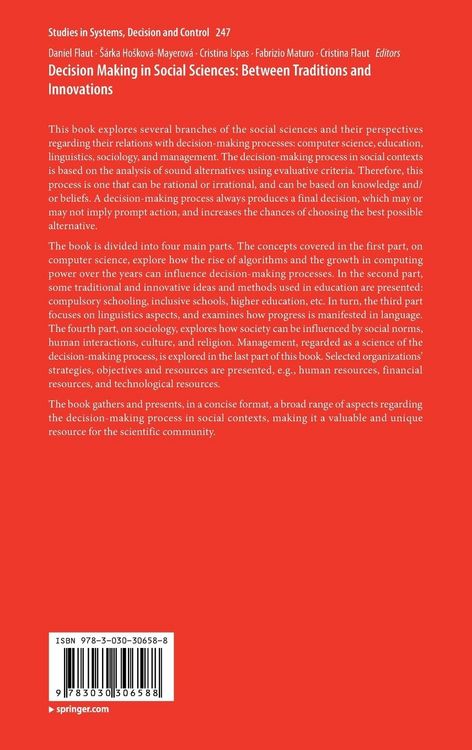 Produktbild: Decision Making in Social Sciences: Between Traditions and Innovations