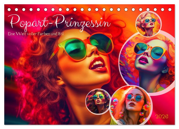 Produktbild: Popart Prinzessin (Tischkalender 2026 DIN A5 quer), CALVENDO Monatskalender