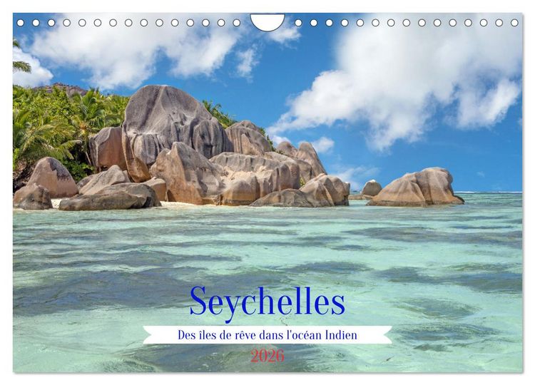 Produktbild: Seychelles - Des &icirc;les de r&ecirc;ve dans l'oc&eacute;an Indien (Calendrier mural 2026 DIN A4 vertical), CALVENDO calendrier mensuel
