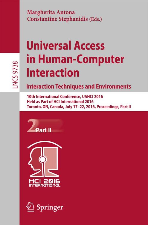Produktbild: Universal Access in Human-Computer Interaction. Interaction Techniques and Environments