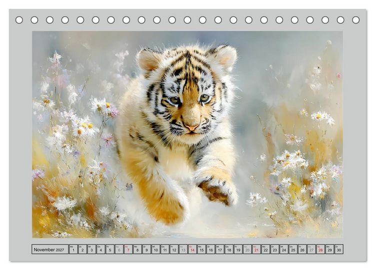 Produktbild: Tigerbabys. Kleine J&auml;ger erkunden die Welt (Tischkalender 2027 DIN A5 quer), CALVENDO Monatskalender