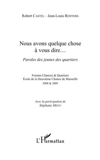 Produktbild: Nous avons quelque chose A vous dire... - paroles des jeunes