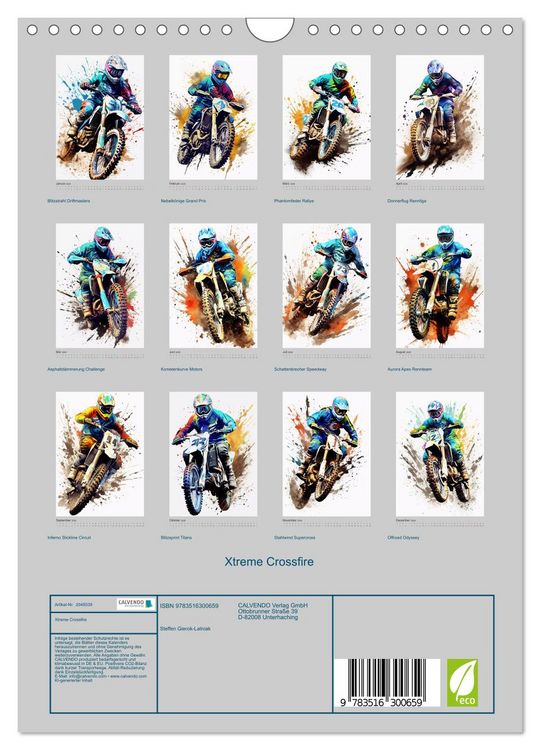 Produktbild: Xtreme Crossfire (Wandkalender 2026 DIN A4 hoch), CALVENDO Monatskalender