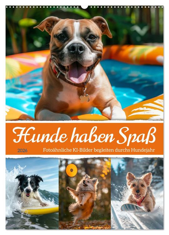Produktbild: Hunde haben Spa&szlig; (Wandkalender 2026 DIN A2 hoch), CALVENDO Monatskalender