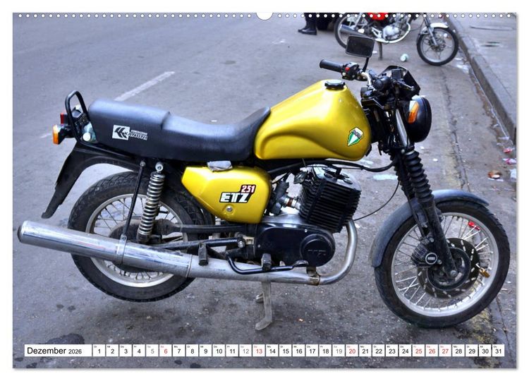 Produktbild: MZ ETZ 251 - Letztes Motorrad der DDR (hochwertiger Premium Wandkalender 2026 DIN A2 quer), Kunstdruck in Hochglanz
