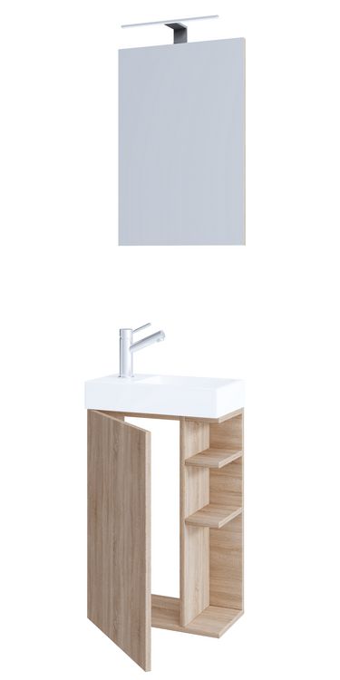 Produktbild: 2-tlg G&auml;ste WC Badm&ouml;bel Waschtisch Lumia Spiegel