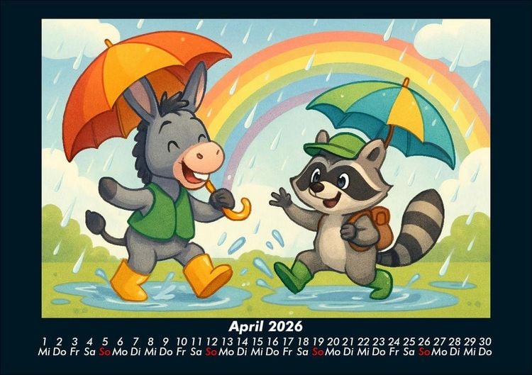 Produktbild: Huf & Rocco Abenteuer durchs Jahr 2026 Fotokalender DIN A5