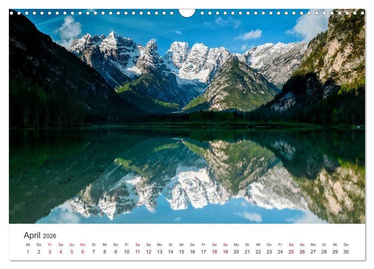 Produktbild: Magie der Bergseen &ndash; Spiegelungen im Licht der Berge (Wandkalender 2026 DIN A3 quer), CALVENDO Monatskalender
