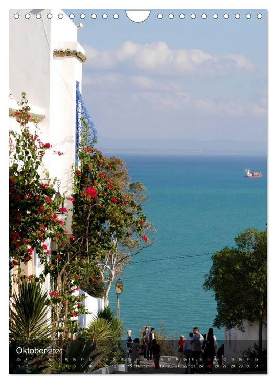 Produktbild: Sidi bou Sa&iuml;d - Die blaue Stadt Tunesiens (Wandkalender 2026 DIN A4 hoch), CALVENDO Monatskalender