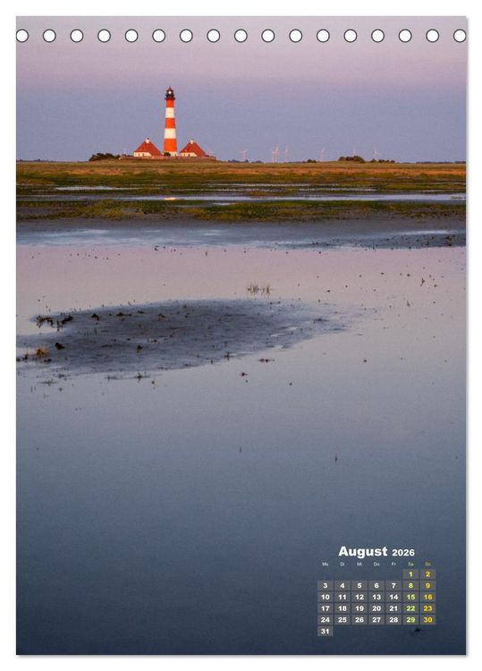 Produktbild: Westerhever - Wattwanderung in den Sonnenuntergang (Tischkalender 2026 DIN A5 hoch), CALVENDO Monatskalender