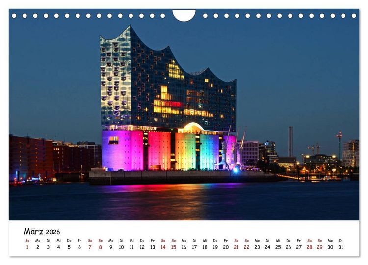 Produktbild: Hamburg schl&auml;ft nie (Wandkalender 2026 DIN A4 quer), CALVENDO Monatskalender
