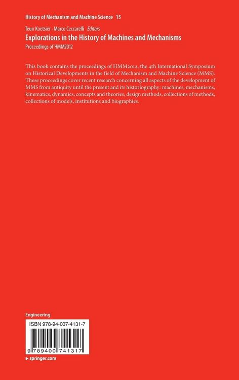 Produktbild: Explorations in the History of Machines and Mechanisms