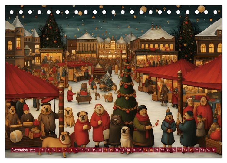 Produktbild: Boteros Hunde - Kunstvoller Kalender im Stile des Boterismo (Tischkalender 2026 DIN A5 quer), CALVENDO Monatskalender