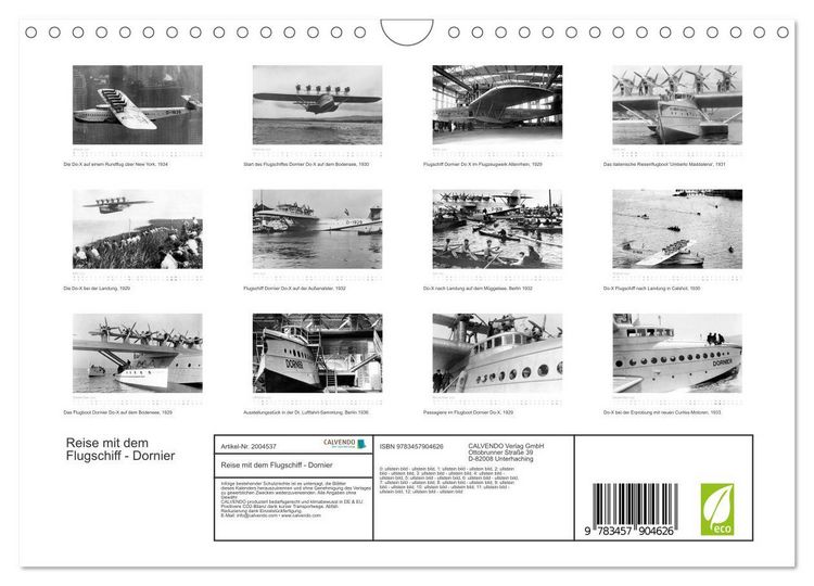 Produktbild: Reise mit dem Flugschiff - Dornier (Wandkalender 2026 DIN A4 quer), CALVENDO Monatskalender