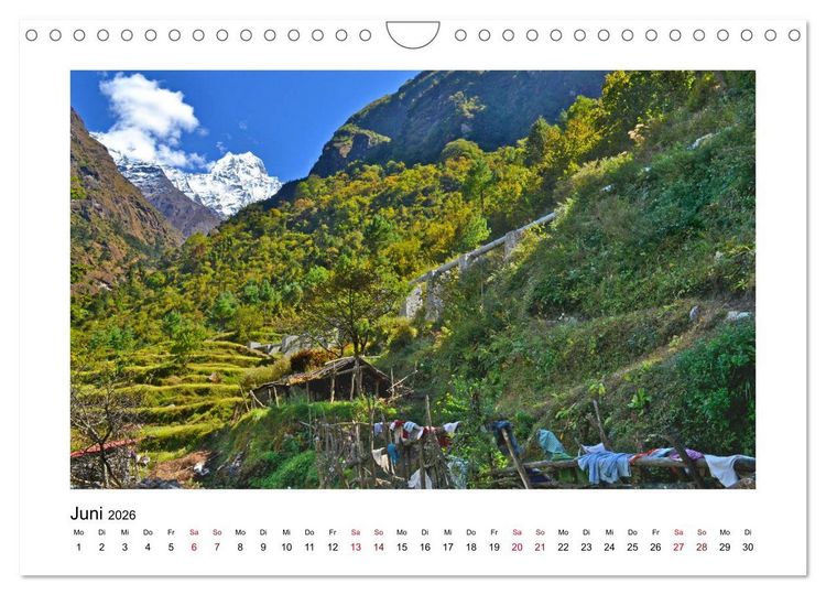 Produktbild: Nepal - Wanderparadies zwischen Annapurna & Everest (Wandkalender 2026 DIN A4 quer), CALVENDO Monatskalender