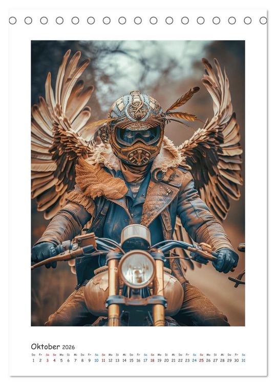 Produktbild: Freiheit auf zwei R&auml;dern - Die Abenteuer der Angel-Biker (Tischkalender 2026 DIN A5 hoch), CALVENDO Monatskalender