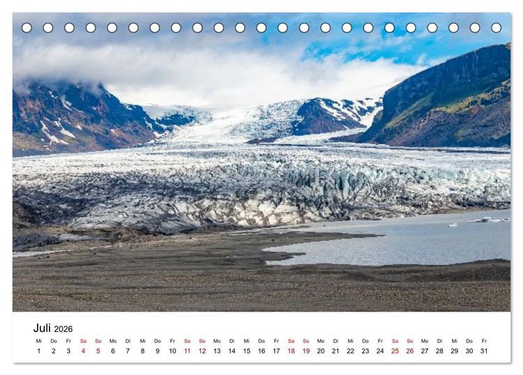 Produktbild: Island - Elemente der Natur (Tischkalender 2026 DIN A5 quer), CALVENDO Monatskalender