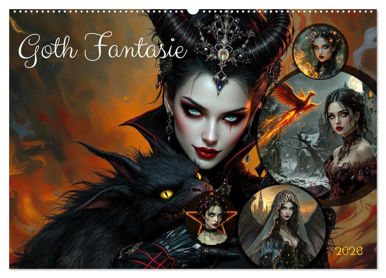 Produktbild: Goth Fantasie (Wandkalender 2026 DIN A2 quer), CALVENDO Monatskalender