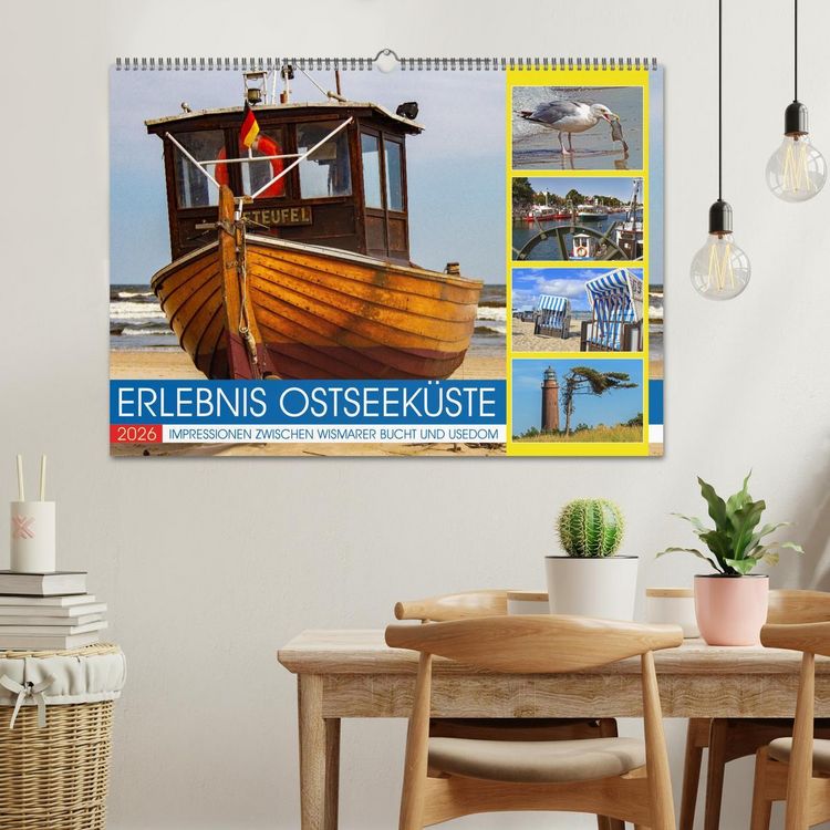 Produktbild: Erlebnis Ostseek&uuml;ste - zwischen Wismarer Bucht und Usedom (Wandkalender 2026 DIN A2 quer), CALVENDO Monatskalender