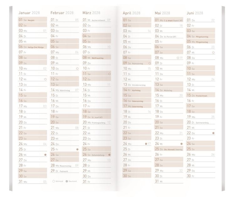 Produktbild: Monatskalender A6+ Pocket slim 2027