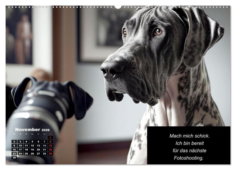 Produktbild: Der humoristische Dogge Kalender (Wandkalender 2026 DIN A2 quer), CALVENDO Monatskalender