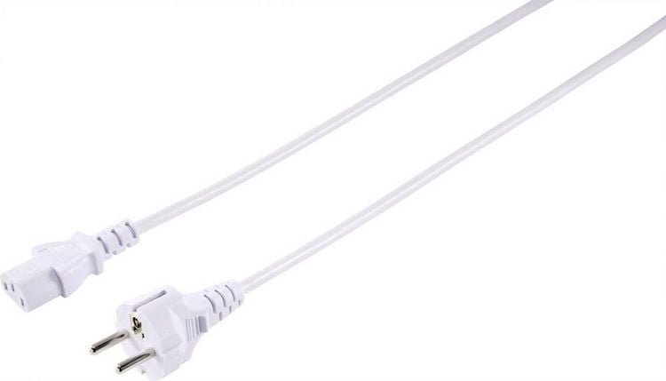 Produktbild: Sygonix SY-5043494 Kaltger&auml;te Anschlusskabel Wei&szlig; 2.00m