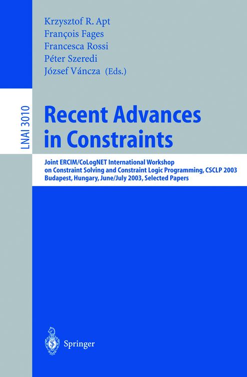 Produktbild: Recent Advances in Constraints