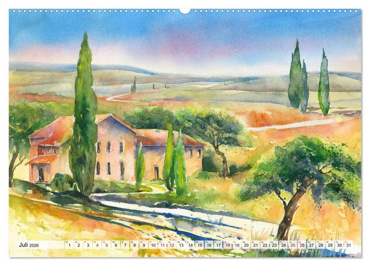 Produktbild: Frankreich Aquarelle (Wandkalender 2026 DIN A2 quer), CALVENDO Monatskalender