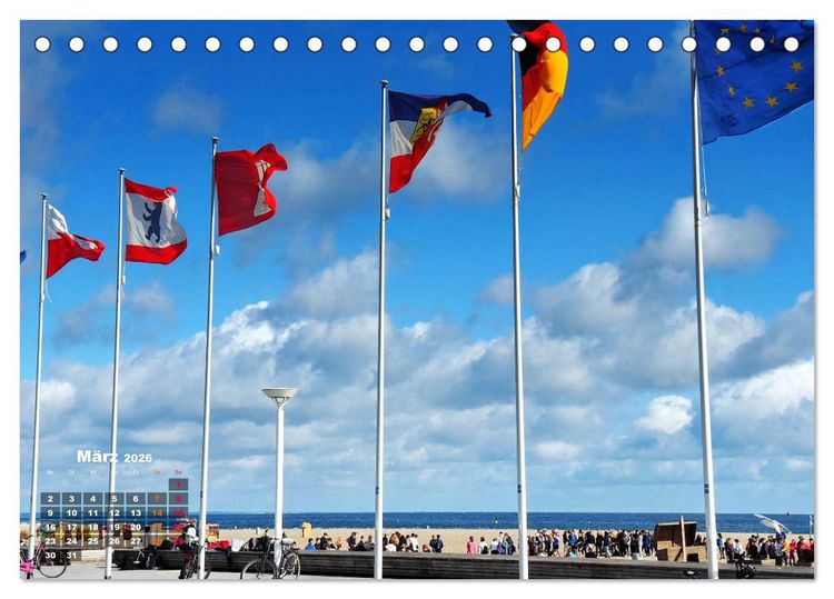 Produktbild: L&uuml;becker Bucht Strand - Sport - Flair (Tischkalender 2026 DIN A5 quer), CALVENDO Monatskalender