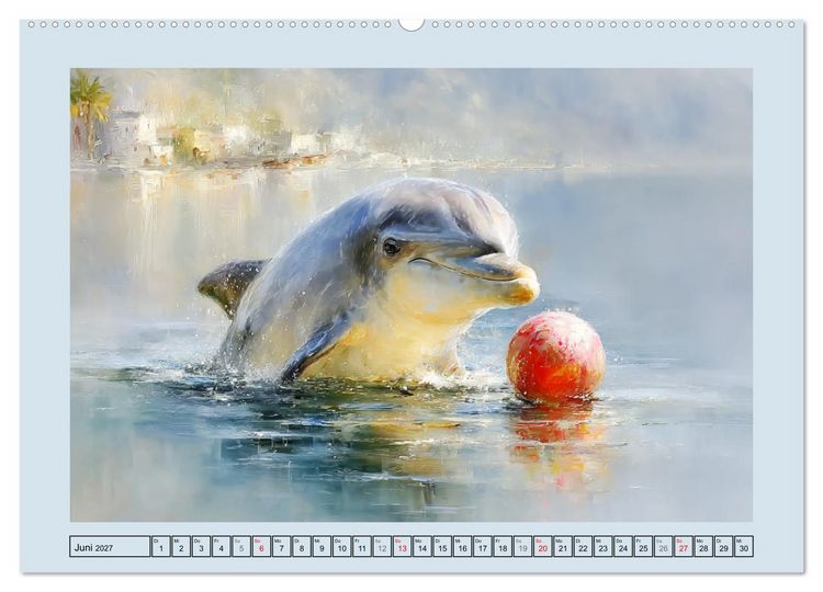 Produktbild: Delfine. Botschafter und T&auml;nzer der Meere (hochwertiger Premium Wandkalender 2027 DIN A2 quer), Kunstdruck in Hochglanz