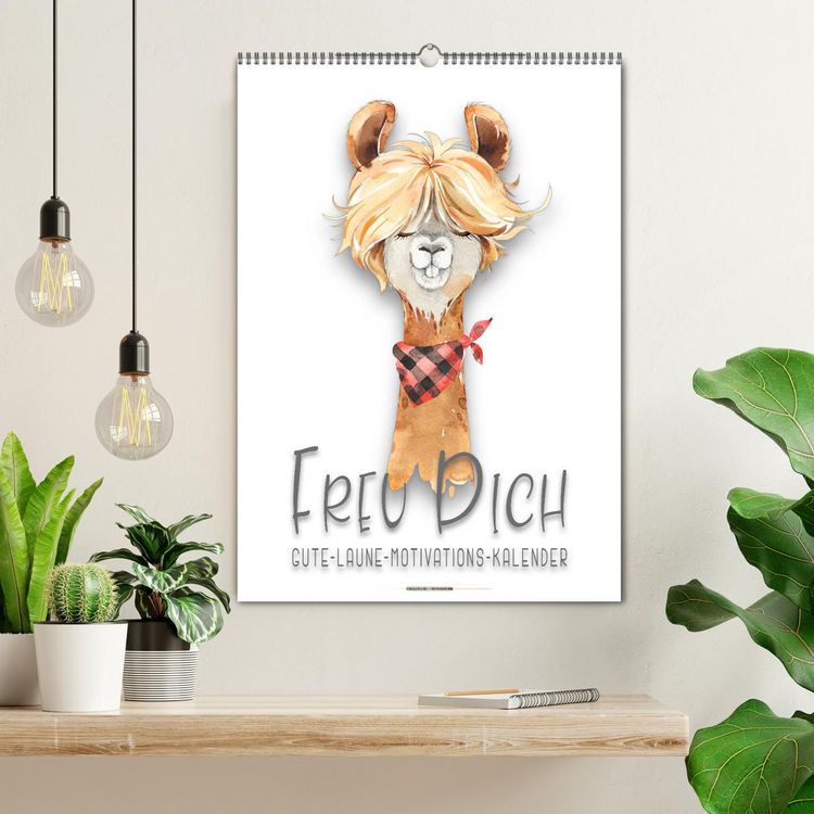 Produktbild: Freu Dich - Gute-Laune-Motivations-Kalender (Wandkalender 2026 DIN A2 hoch), CALVENDO Monatskalender
