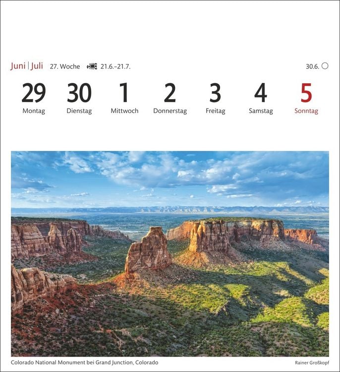 Produktbild: USA Sehnsuchtskalender 2026 - Wochenkalender mit 53 Postkarten