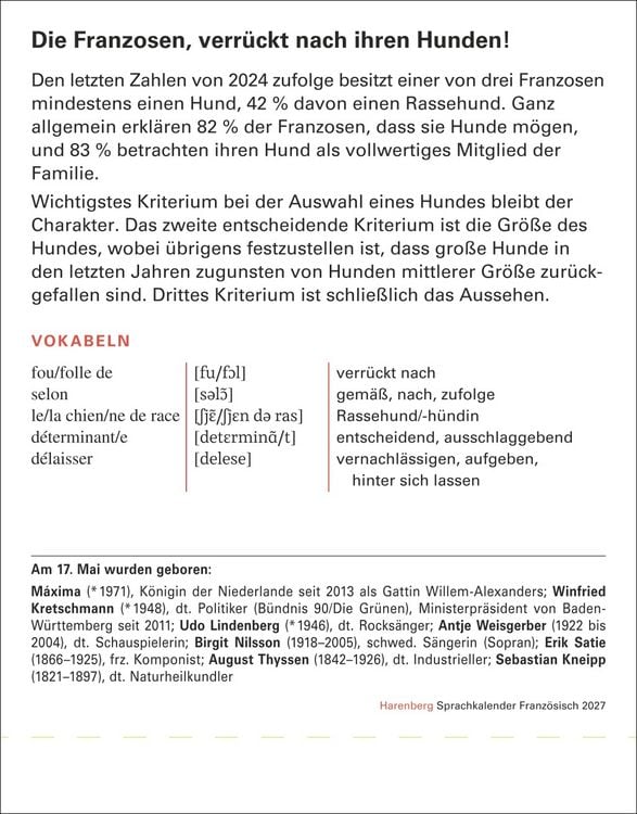 Produktbild: Franz&ouml;sisch Sprachkalender 2027 - Franz&ouml;sisch lernen leicht gemacht - Tagesabrei&szlig;kalender