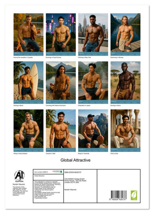 Produktbild: Global Attractive (High Quality Premium Wall Calendar 2026 DIN A2 portrait),CALVENDO 12 Month Wall Calendar