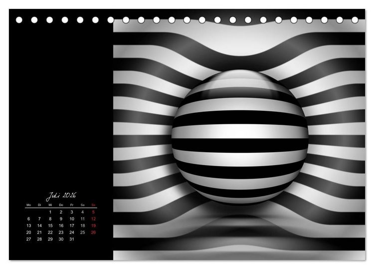 Produktbild: Optische Kunst im Quadrat (Tischkalender 2026 DIN A5 quer), CALVENDO Monatskalender