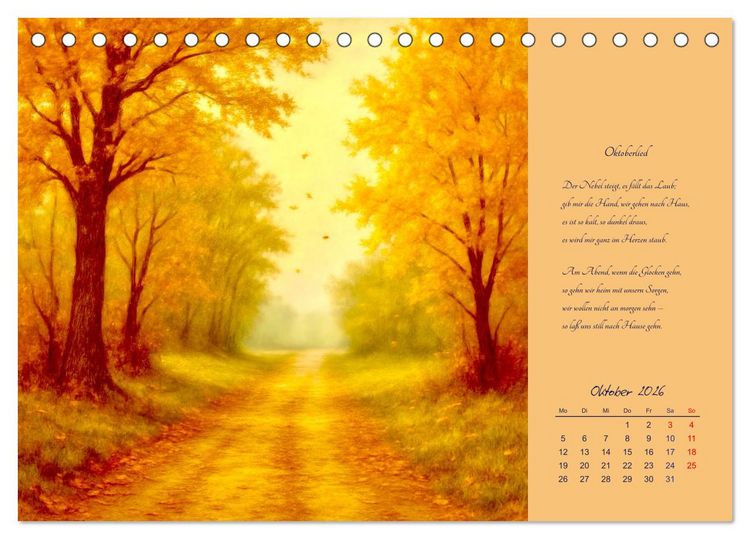 Produktbild: Gedichte. Die ber&uuml;hmtesten deutschsprachigen Verse (Tischkalender 2026 DIN A5 quer), CALVENDO Monatskalender