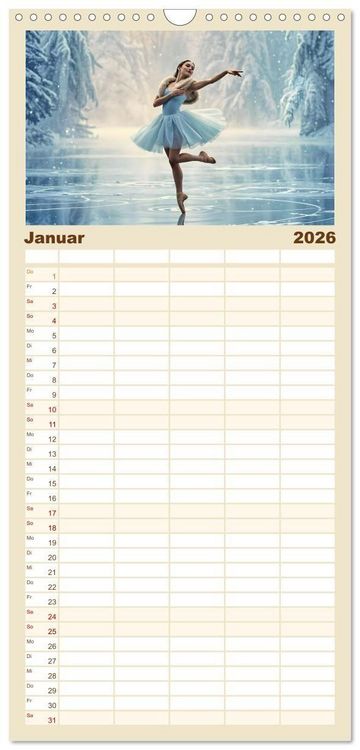 Produktbild: Familienplaner 2026 - Fl&uuml;gel aus Licht - Ballett in der Poesie der Natur mit 5 Spalten (Wandkalender, 21 x 45 cm) CALVENDO