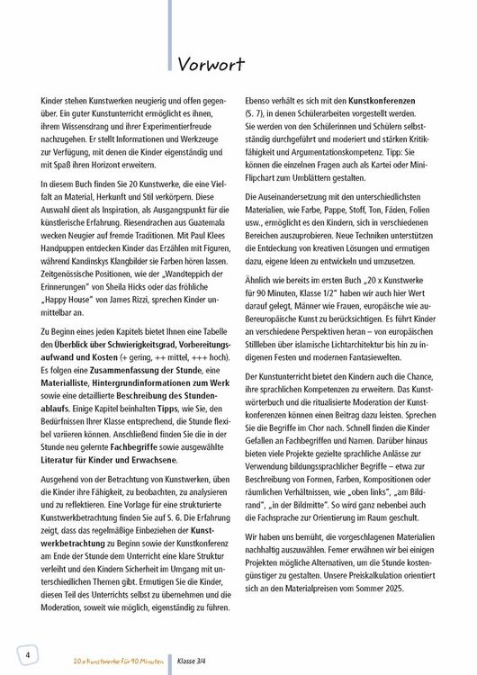 Produktbild: 20 x Kunstwerke f&uuml;r 90 Minuten - Klasse 3/4