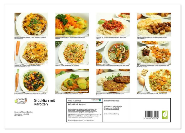 Produktbild: Gl&uuml;cklich mit Karotten (Wandkalender 2026 DIN A3 quer), CALVENDO Monatskalender