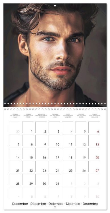 Produktbild: Sous le charme d'hommes sensuels (Calendrier mural carr&eacute; 2026 30x30 cm) Calendrier double avec une page pour vos prises de notes