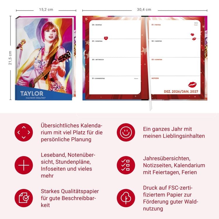Produktbild: Taylor 17-Monats-Kalenderbuch A5 2027 - 17 Monate. Von August 2026 bis Dezember 2027