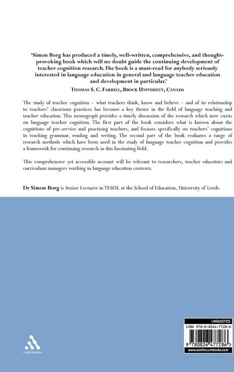 Produktbild: Teacher Cognition and Language Education