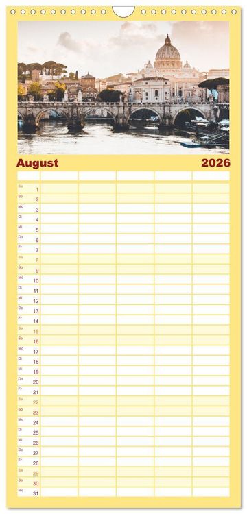 Produktbild: Familienplaner 2026 - Italien - einzigartige Motive mit 5 Spalten (Wandkalender, 21 x 45 cm) CALVENDO