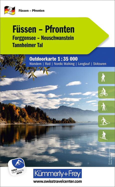 Produktbild: K&uuml;mmerly+Frey Outdoorkarte Deutschland 2 F&uuml;ssen, Pfronten 1:35.000