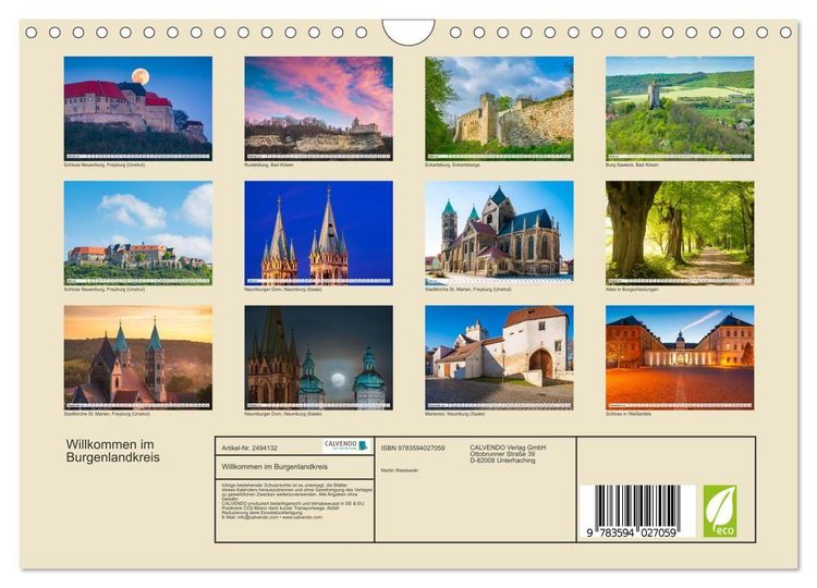 Produktbild: Willkommen im Burgenlandkreis (Wandkalender 2027 DIN A4 quer), CALVENDO Monatskalender