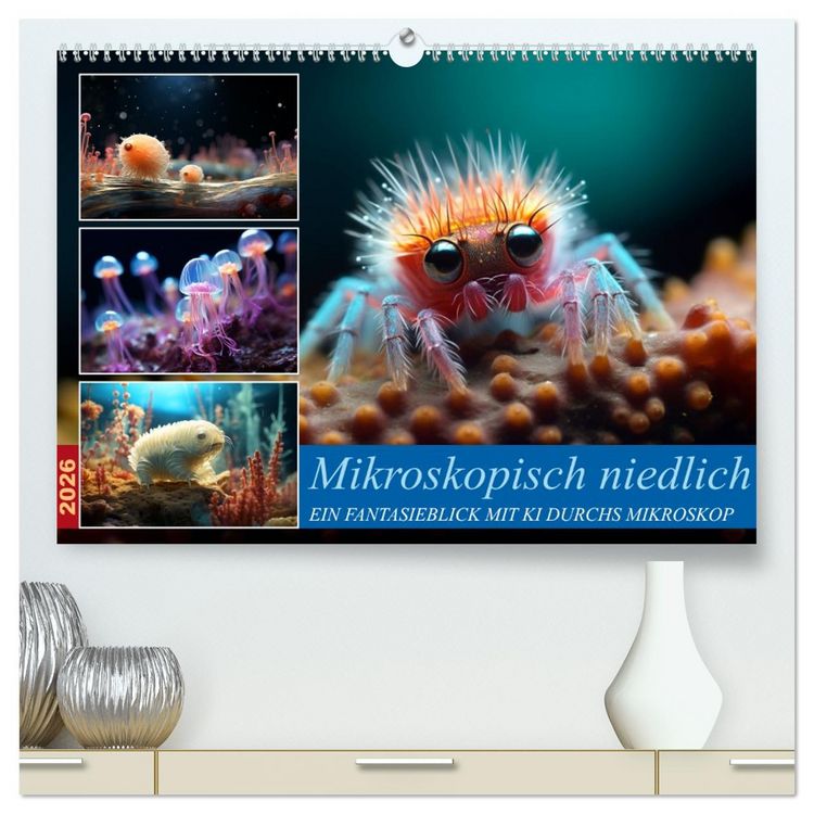 Produktbild: Mikroskopisch niedlich (hochwertiger Premium Wandkalender 2026 DIN A2 quer), Kunstdruck in Hochglanz
