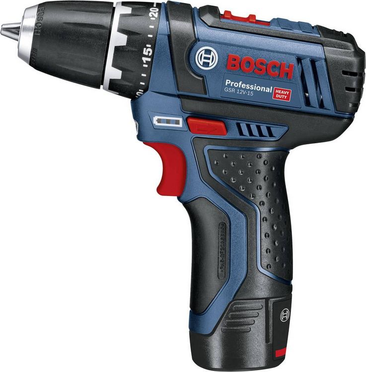 Produktbild: Bosch Professional GSR 12V-15 0615990G6L Akku-Bohrschrauber 12 V 2 Ah, 4 Ah Li-Ion inkl. 2. Akku, inkl. Ladeger&auml;t, mit Zubeh&ouml;r, inkl. Tasche