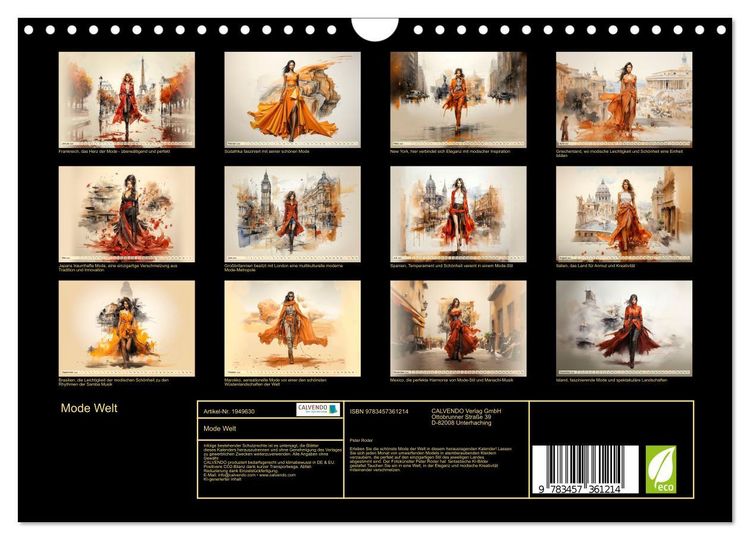 Produktbild: Mode Welt (Wandkalender 2026 DIN A4 quer), CALVENDO Monatskalender